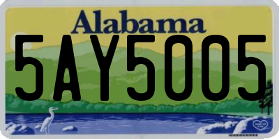 AL license plate 5AY5005