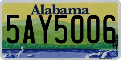 AL license plate 5AY5006