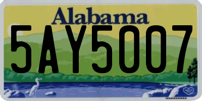 AL license plate 5AY5007
