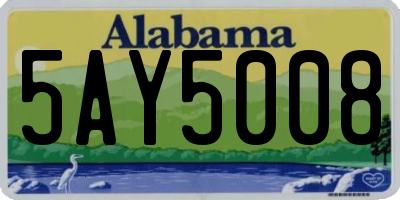 AL license plate 5AY5008
