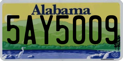 AL license plate 5AY5009
