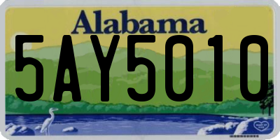 AL license plate 5AY5010