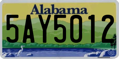 AL license plate 5AY5012