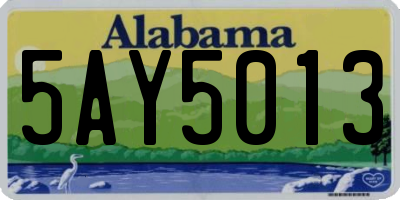 AL license plate 5AY5013