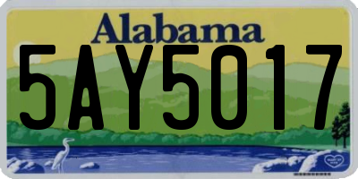 AL license plate 5AY5017