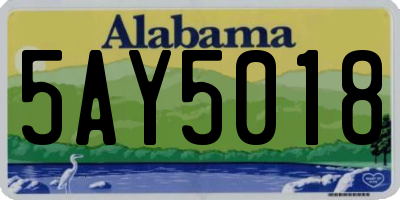 AL license plate 5AY5018