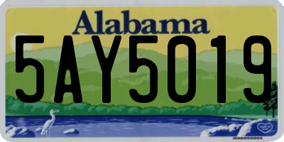 AL license plate 5AY5019