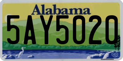 AL license plate 5AY5020