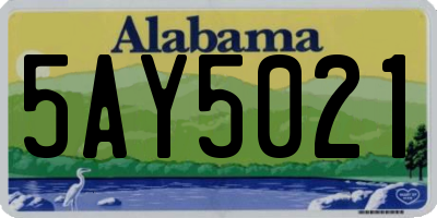 AL license plate 5AY5021