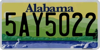 AL license plate 5AY5022