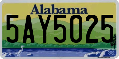 AL license plate 5AY5025