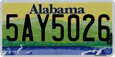 AL license plate 5AY5026
