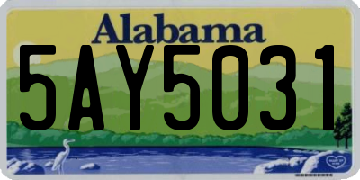 AL license plate 5AY5031