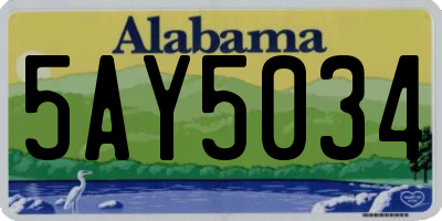AL license plate 5AY5034