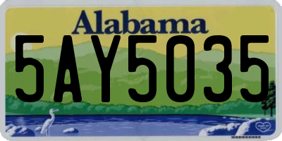 AL license plate 5AY5035