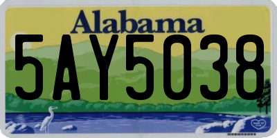 AL license plate 5AY5038