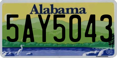 AL license plate 5AY5043