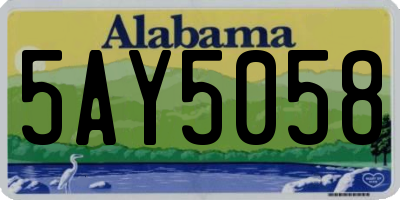 AL license plate 5AY5058