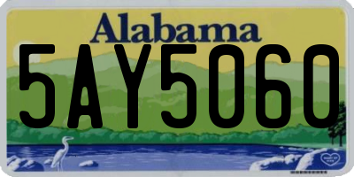 AL license plate 5AY5060
