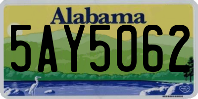 AL license plate 5AY5062