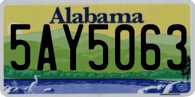AL license plate 5AY5063
