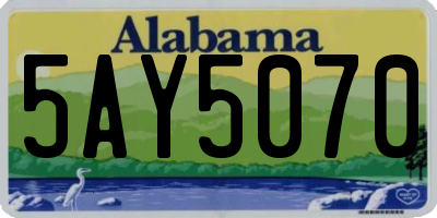 AL license plate 5AY5070