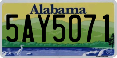AL license plate 5AY5071