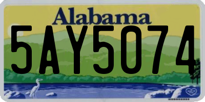 AL license plate 5AY5074