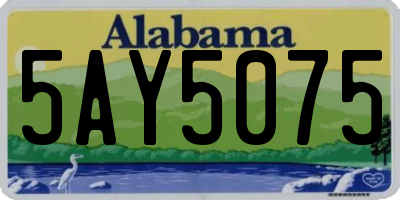 AL license plate 5AY5075