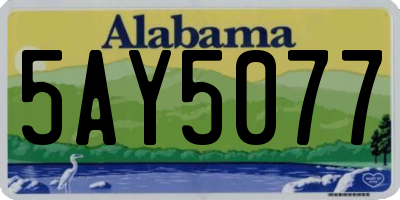AL license plate 5AY5077