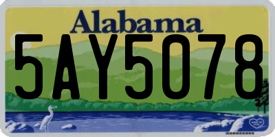 AL license plate 5AY5078