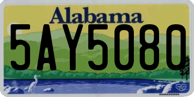 AL license plate 5AY5080