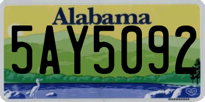 AL license plate 5AY5092