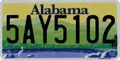 AL license plate 5AY5102