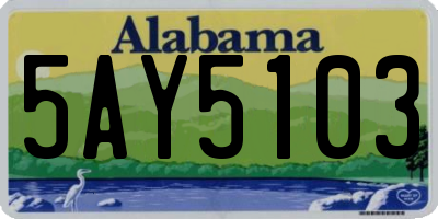 AL license plate 5AY5103