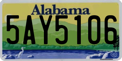 AL license plate 5AY5106