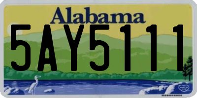 AL license plate 5AY5111