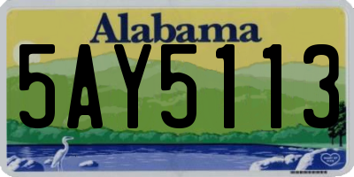 AL license plate 5AY5113