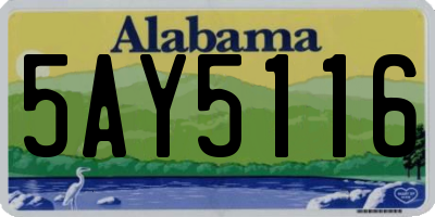 AL license plate 5AY5116