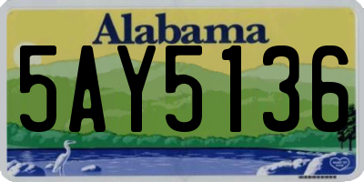 AL license plate 5AY5136