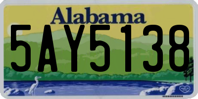 AL license plate 5AY5138