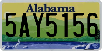 AL license plate 5AY5156