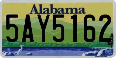 AL license plate 5AY5162