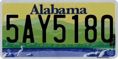 AL license plate 5AY5180