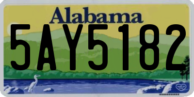 AL license plate 5AY5182
