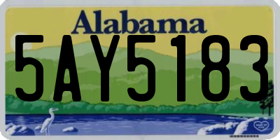 AL license plate 5AY5183