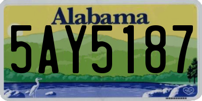 AL license plate 5AY5187