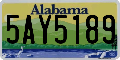 AL license plate 5AY5189