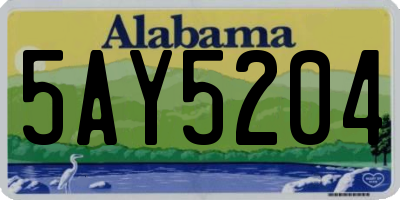 AL license plate 5AY5204
