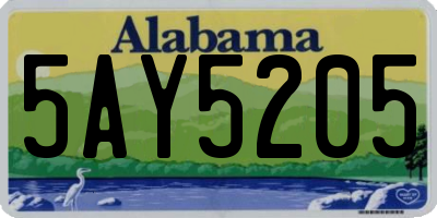 AL license plate 5AY5205